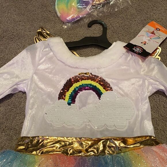 Kids Rainbow Unicorn Costume Halloween Size M (7-8) NWT - Picture 2 of 9